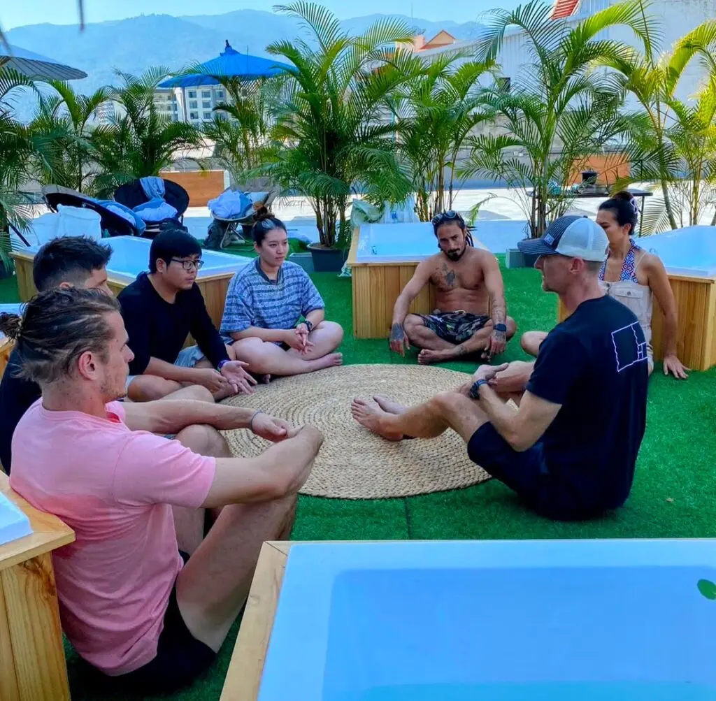 Zen Strength group integration after breathwork and cold exposure in Chiang Mai