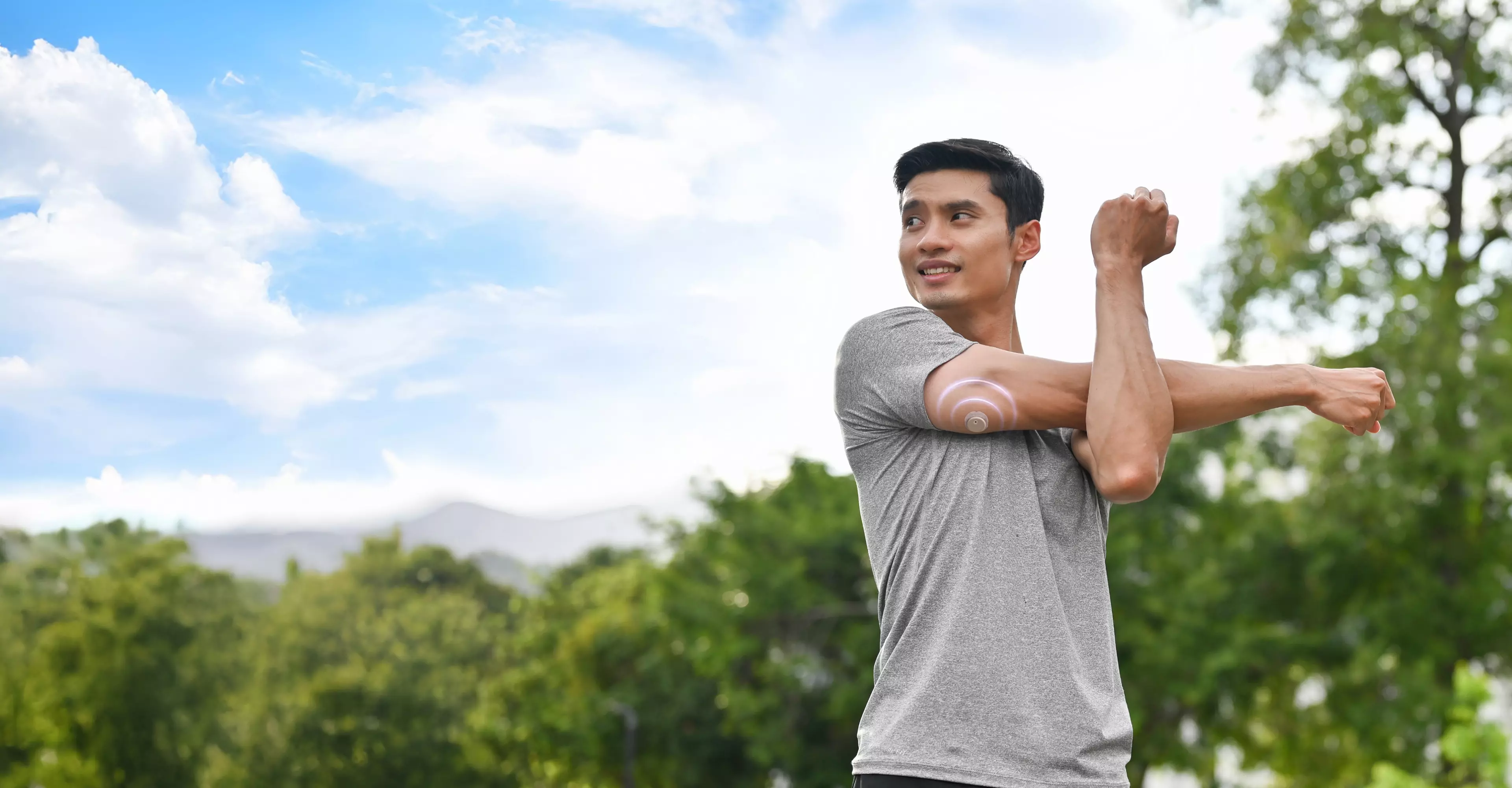 Ottai continuous glucose monitor sensor worn on the upper arm